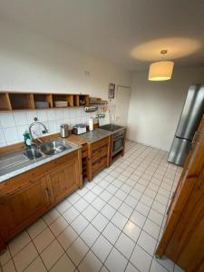 a kitchen with a sink and a refrigerator at Air Apartments 9 in Bremen