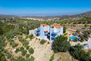 an aerial view of a villa with a swimming pool at Blue Villa 1 - With Private Pool in Perama