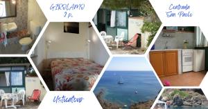 un collage de photos d'une maison avec l'océan dans l'établissement UsticaTour Apartments and Villas, à Ustica