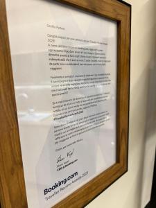 Certifikát, hodnocení, plakát nebo jiný dokument vystavený v ubytování Casa Anita