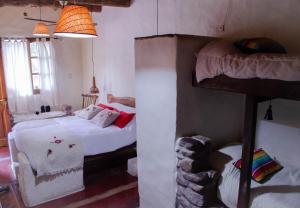 a bedroom with two bunk beds and a ladder at Rincon del Valle in San Salvador de Jujuy