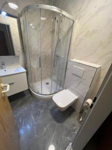 Koupelna v ubytování Krügers Hotel