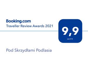 Certifikát, ocenenie alebo iný dokument vystavený v ubytovaní Pod Skrzydłami Podlasia