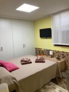 Televízia a/alebo spoločenská miestnosť v ubytovaní B&B Paris