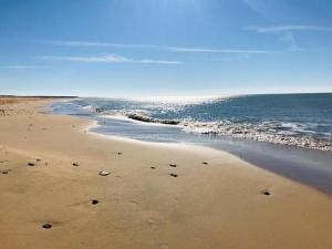 a beach with the ocean and the shoreline at maison de vacances 5 personnes in LʼOie