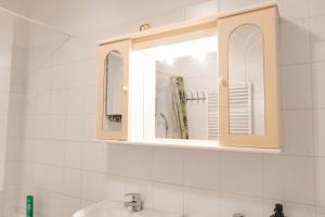 a bathroom with a sink and a medicine cabinet at Comfortable 3BR shared Apart. - Suitable For Long Stays in Vienna