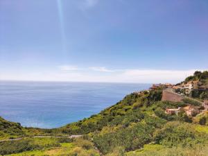 a village on a hill next to the ocean at Villa Fanny in Ribeira Brava