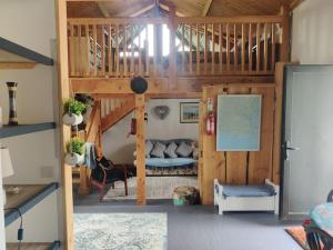 a small room with a bunk bed in a house at Kingsford renovated old cottage in Wexford