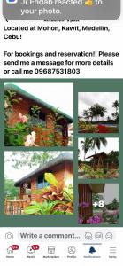 a collage of pictures of a house and a website at Elena Guest House & Resort in Medellin
