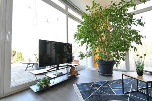 Μια τηλεόραση ή/και κέντρο ψυχαγωγίας στο Appartement Zum Leuktal