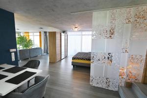 Χώρος καθιστικού στο Appartement Zum Leuktal