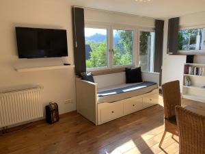 TV o dispositivi per l'intrattenimento presso Ferienwohnung Drachennest mit Sonnenterrasse