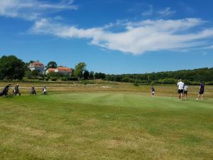 a group of people playing golf on a green field at Tofta Herrgård in Lycke
