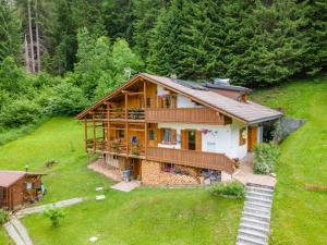 an aerial view of a house on a hill at Casa Fagher in Canale dʼAgordo