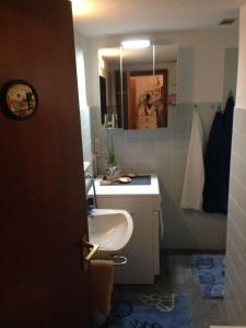 a bathroom with a sink and a mirror at Schwarzwaldhut in Häusern