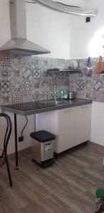 a kitchen with a sink and a counter top at Appartamento San Miguel in Pasian di Prato