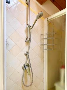 a shower with a shower head in a bathroom at SUITE - Alessandra Holiday House in Piove di Sacco