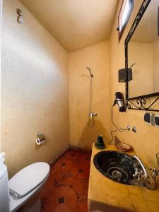 a bathroom with a sink and a toilet at Kasbah Imlil in Imlil