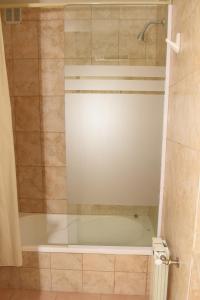 a bathroom with a bath tub with a shower at DEPARTAMENTO CENTRICO in Dolores