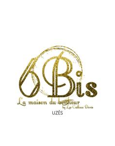 a vintage gold logo for a fashion dimium store at Le 6 Bis by Les Cailloux Dorés in Uzès