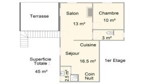 een plattegrond van een huis bij La Bergerie in Condamine-Châtelard