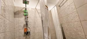 a shower in a bathroom with a shower at Apollo 5 - Luxury Apartment (City Center Studio) in Katerini +22 photos
