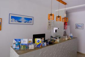a counter with a bunch of products on it at Giasemi Room No 4 Anafi in Livadi Astypalaias