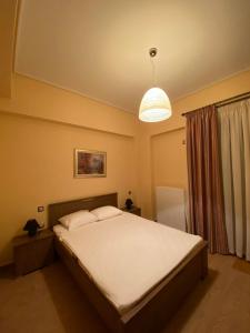 1 dormitorio con 1 cama grande en una habitación en VILLA RIA en Kalavryta
