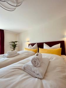 Posteľ alebo postele v izbe v ubytovaní Littehof - Ferienwohnungen in der Oberlausitz