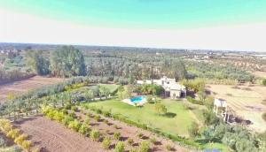 - une vue aérienne sur une maison avec une grande cour dans l'établissement Teacook Marrakech, à Ouled el guerne