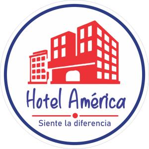un logo pour l'hôtel america dans l'établissement Hotel America - La Chorrera, à La Chorrera