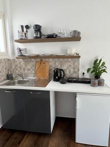 a kitchen with a sink and a counter at Fatolitis Studios in Masouri