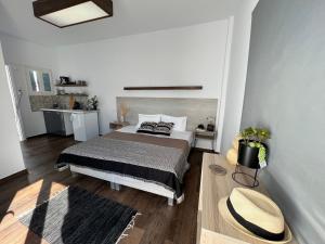 a bedroom with a bed in a room at Fatolitis Studios in Masouri