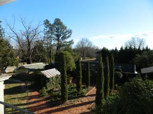 a row of bushes and trees in a yard at Clevedale Historic Inn and Gardens in Spartanburg