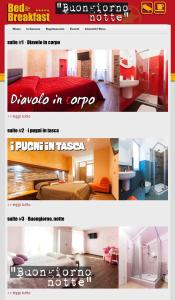 two pictures of a bedroom and a hotel room at B&B BuongiornoNotte in Bobbio