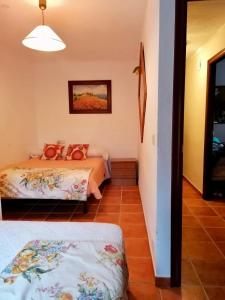 1 dormitorio con 2 camas en una habitación en Casa el Acebuche, en Cazorla