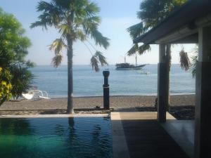 艾湄灣的住宿－艾湄灣海灘別墅酒店，享有海滩美景,在水中划船