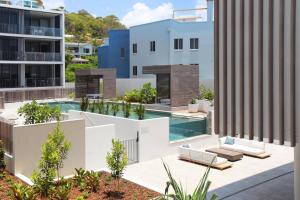 an aerial view of a building with a swimming pool at Unit 406 Drift in Coolum Beach