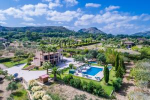 an aerial view of a villa with a swimming pool at Ideal Property Mallorca - Ca na Siona 6 PAX in Alcudia