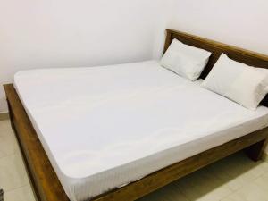 uma cama com duas almofadas em cima em Panorama Holiday inn-Pelmadulla em Ratnapura