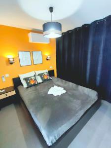 een slaapkamer met een groot bed in een kamer bij Cap d'Agde Naturiste F in Cap d'Agde