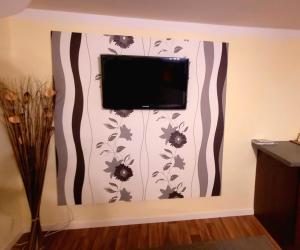 TV a/nebo společenská místnost v ubytování Ferienwohnung Kastanienblick mit Wlan