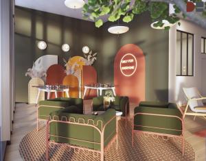 B&B HOTEL Geneva Airport的休息区
