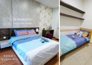 Postel nebo postele na pokoji v ubytování FE Cozy iCity Homestay 2BR 3PAX IDCC SACC PKNS Shah Alam + 31 fotografií