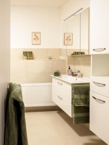 Kuchyň nebo kuchyňský kout v ubytování Ferienwohnung Walsetal