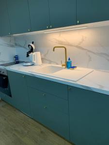 a kitchen with a sink and a counter top at APPARTEMENT OR in Manosque