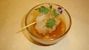 a bowl of food on a table with chopsticks at Gasthof Pfauen in Oberkirch