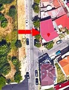 an overhead view of a street with a red heart at InTown in Constanţa