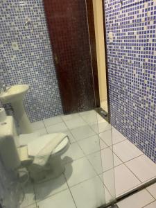 a bathroom with a toilet and a sink at Hotel Sambaquis in São Luís +10 photos