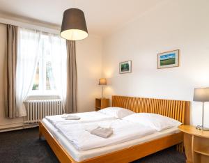 Postel nebo postele na pokoji v ubytování Hotel U Berounky